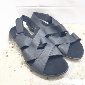 Sesto Meucci Black Ideal Comfort Sandals Made in Italy 9 Strappy Walking Travel